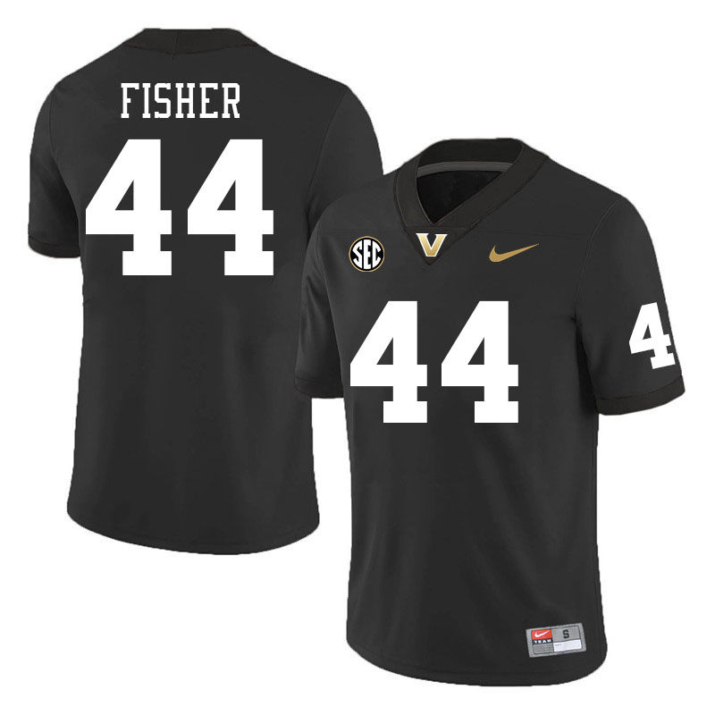 Vanderbilt Commodores #44 Gabe Fisher College Football Jerseys Stitched-Black